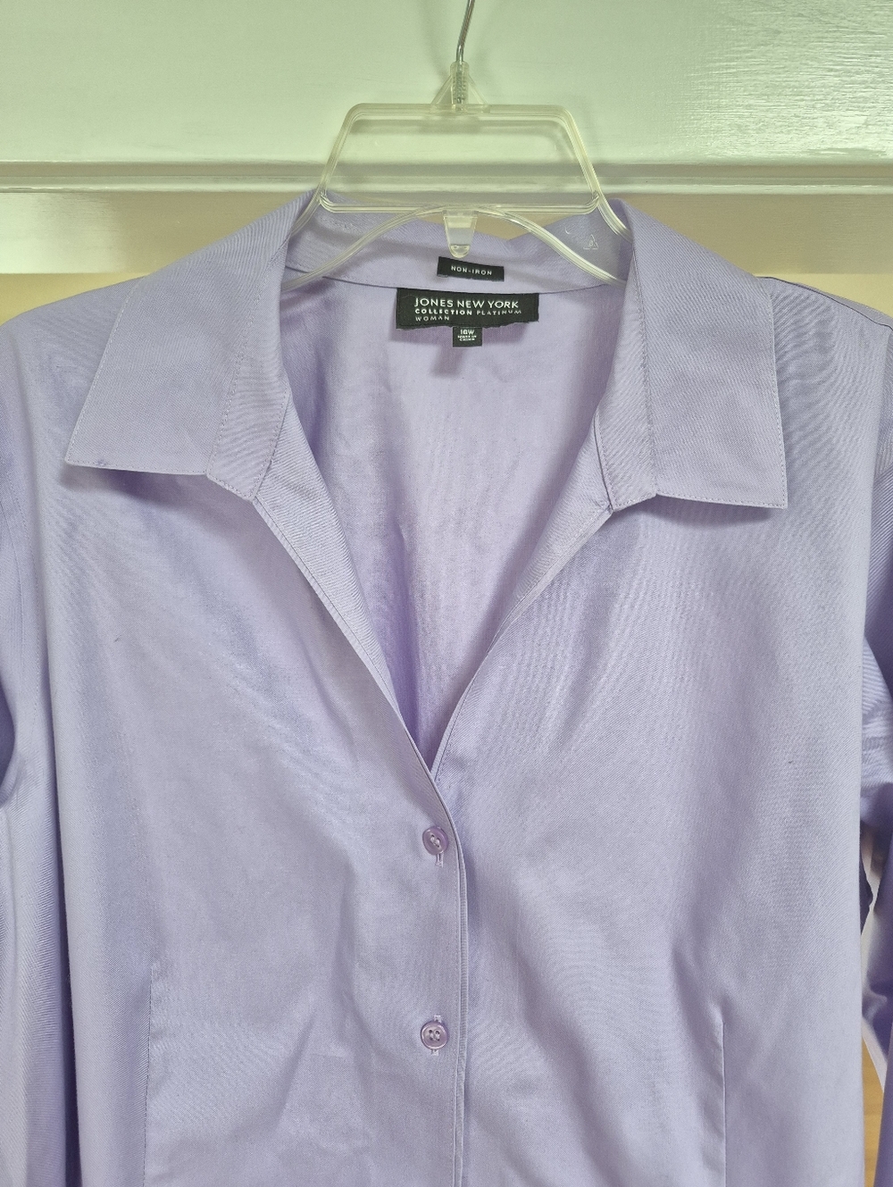 Jones New York Lavender Button-Front Blouse - Picture 2 of 5